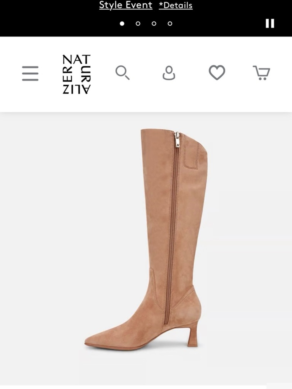 Naturalizer Deesha Suede Knee-high Boots in Tan - Picture 4 of 16